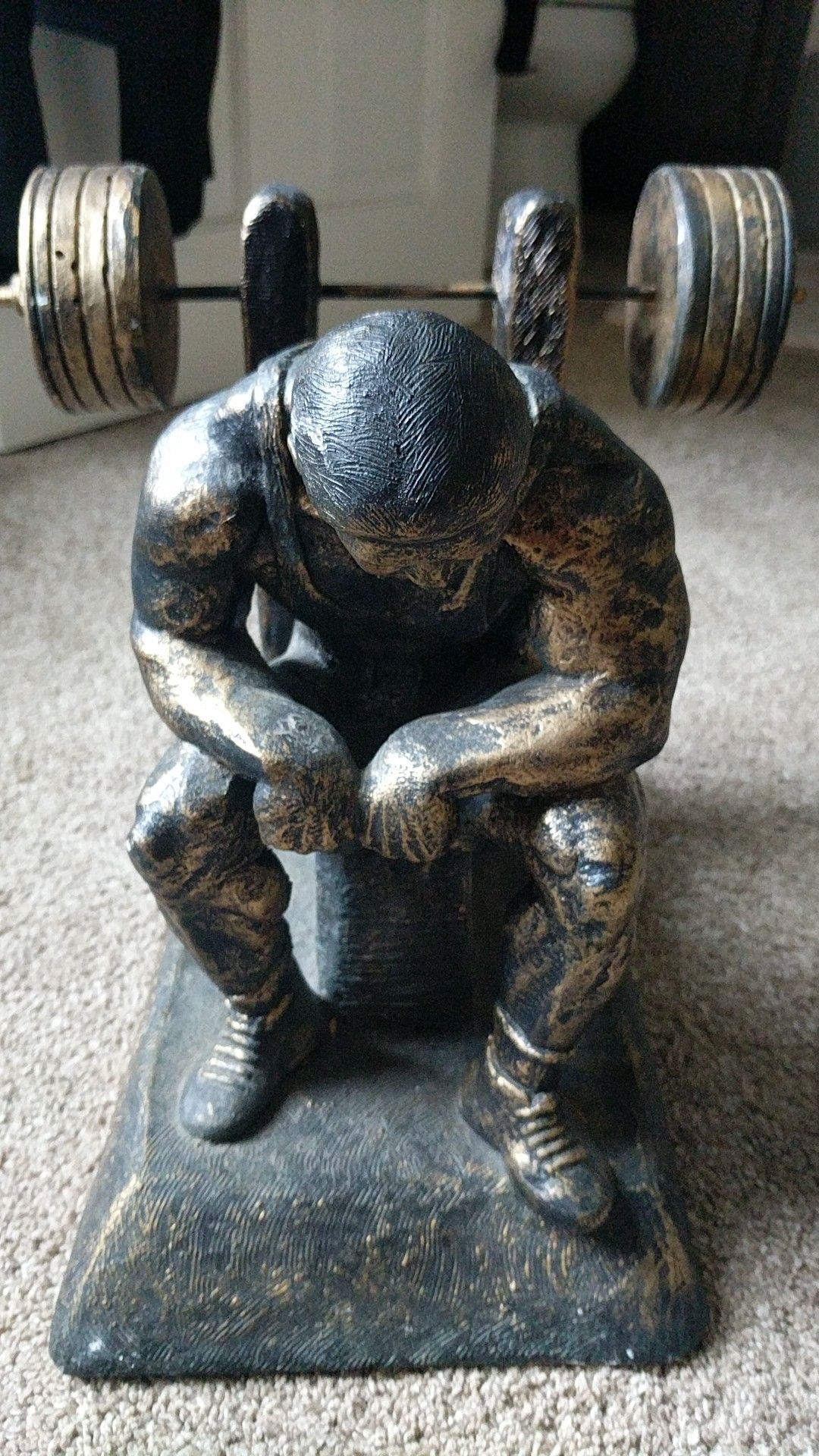 Weight lifting sculptor rare!