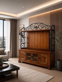 Large Wood TV Stand / Entertainment Center – $99 Today Only