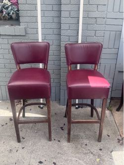 Leather wooden chairs and bar chairs