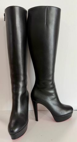 Christian Louboutin Lady Boot 120 Shiny Calf Black Boots – EU 35 / US 5