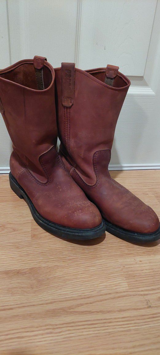 Red Wing 1105 Men Size 10 D Pecos Boots Oxblood Leather Work Western Supersole