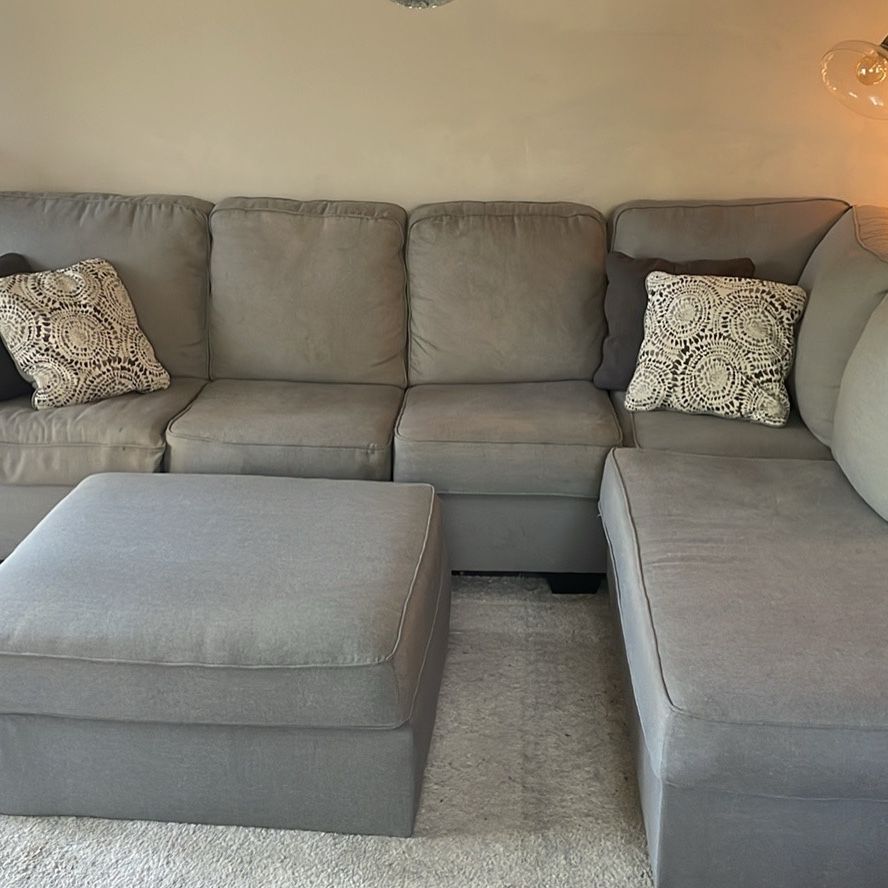 Sectional and ottoman