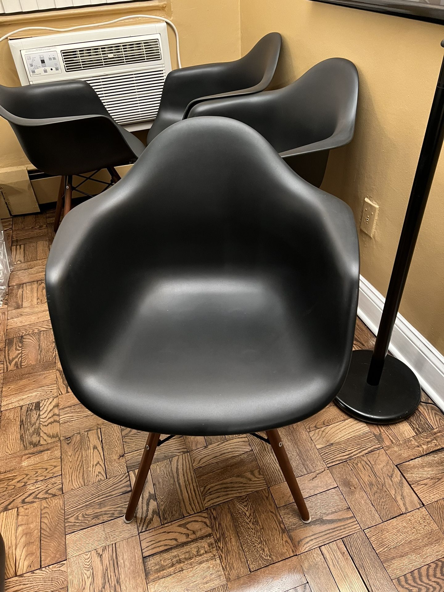 4 Black Molded Chairs