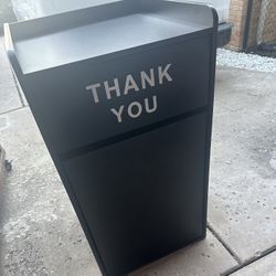 Commercial Trash can "Thank you" 