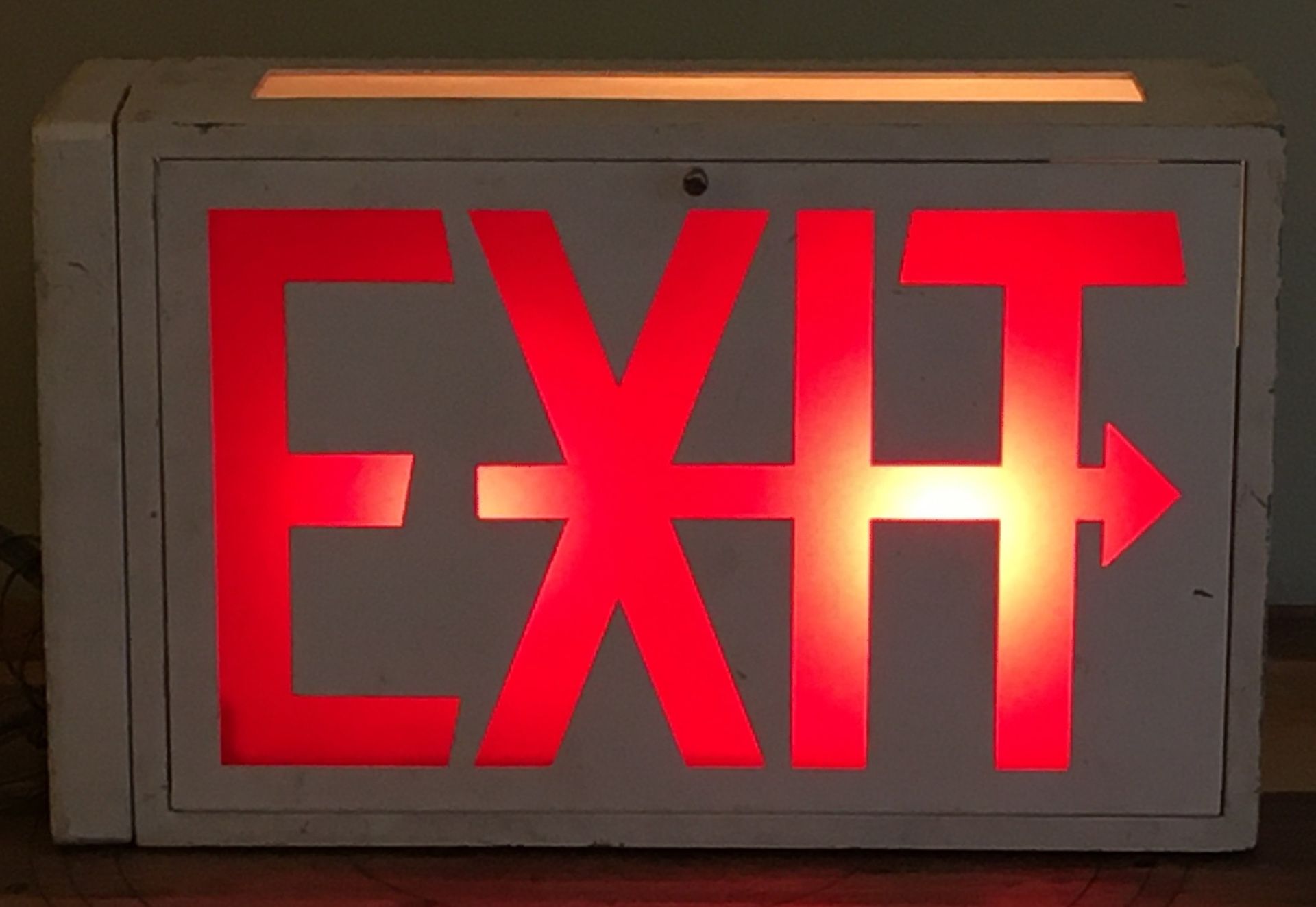 Vintage Red & Green EXIT sign