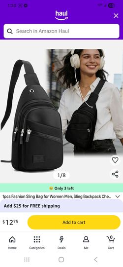 2pcs Fashion Sling Bag for Women Men, Sling Backpack Chest
Black and pink