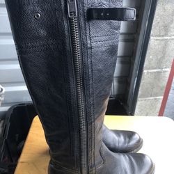 Franco Sarto Panko Women’s Black Leather Zip Knee High Boots Size 7M