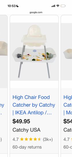 Catchy food catcher with IKEA high chair