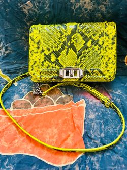 Rebecca Minkoff Neon Yellow Snake Crossbody Bag
