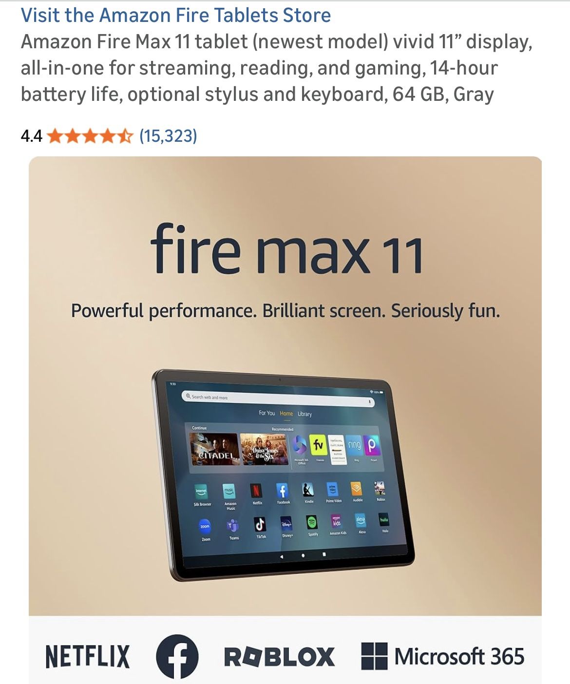 Fire tablet Max 11