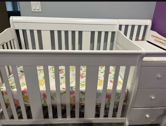 Baby crib set - White - With Mattress - 4in1