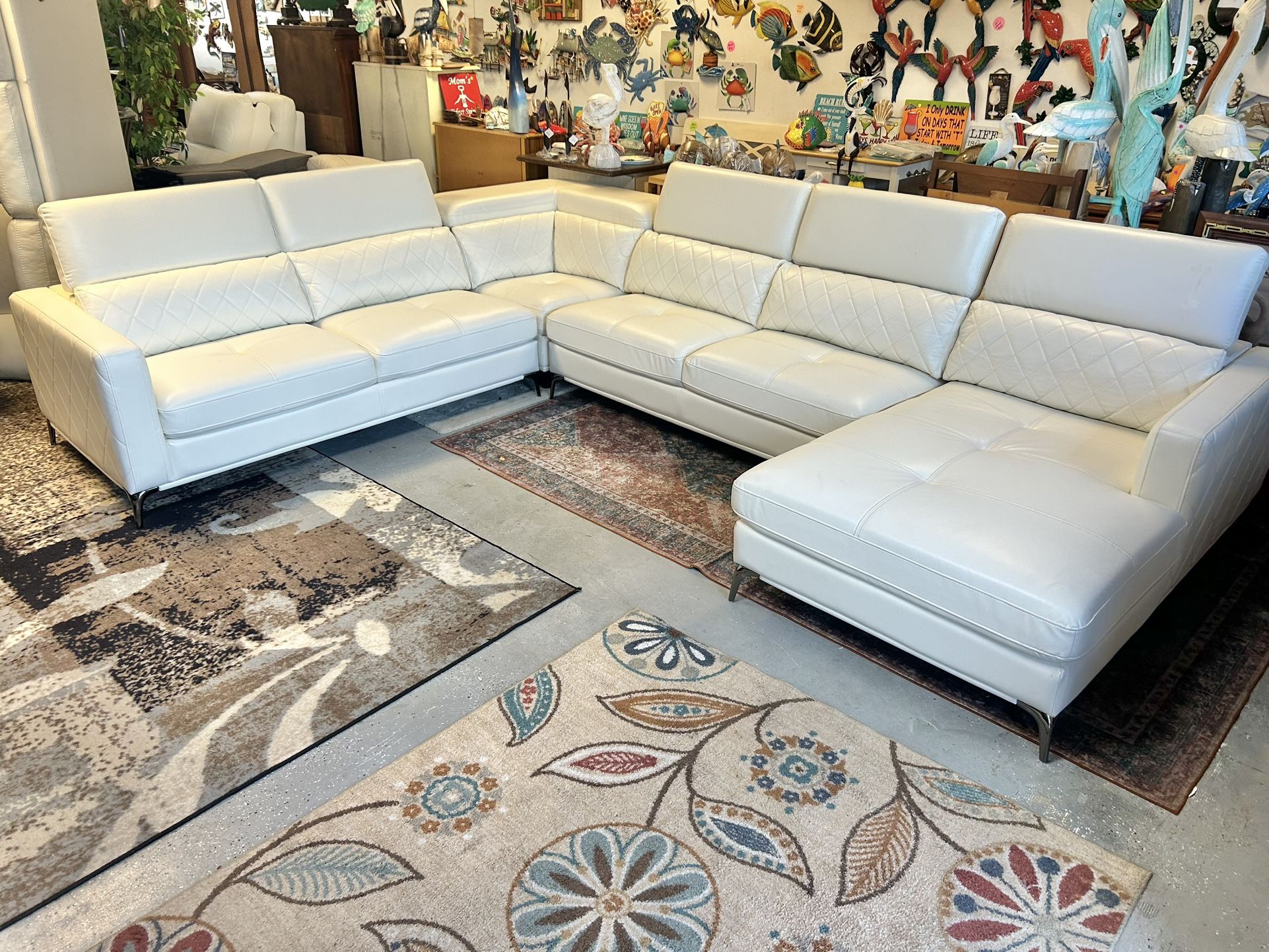 Like New Large Leather Sectional Couch