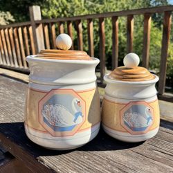 White Swan  Design Canister Set