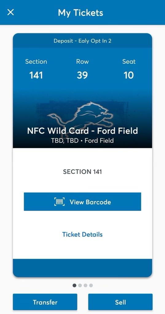 LIONS PLAYOFF TICKETS 