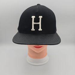 Huf Embroidered Letter H Black Cotton Adjustable SnapbackHat