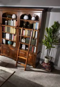 Library Bookcase with Ladder 6pc - New, delivery