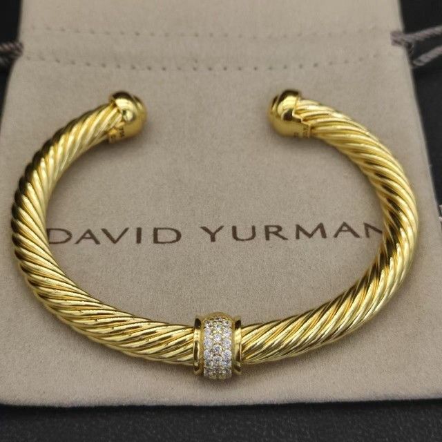 David Yurman 7mm gold ball diamond bracelet