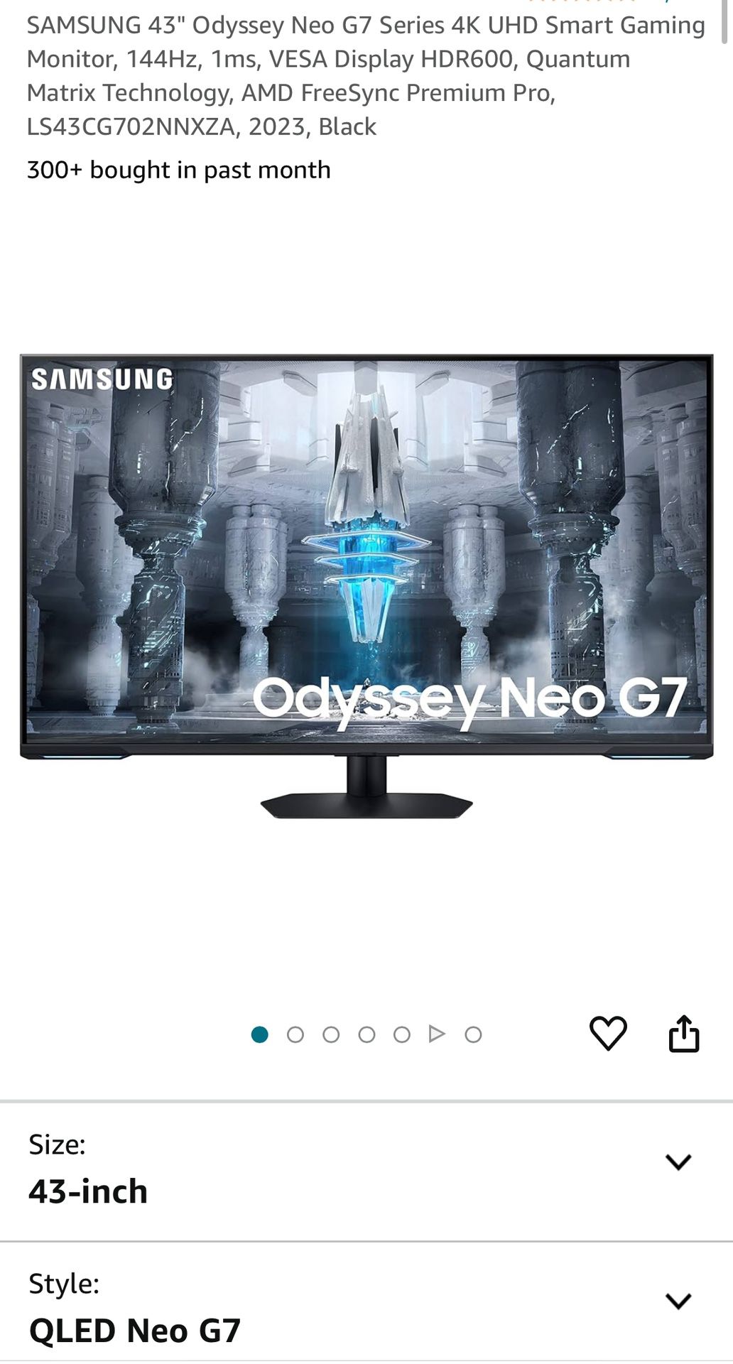 Samsung Gaming monitor G7 43”