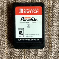 Burn Out Paradise Remastered for Nintendo Switch  The game is tested and working.   I am also selling other Nintendo games and merchandise if you woul