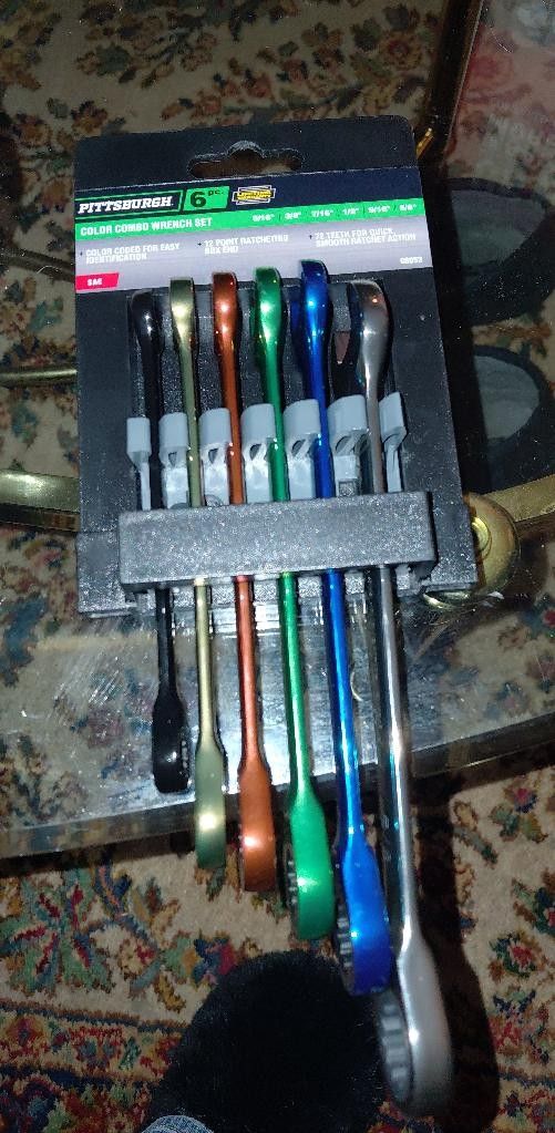 Pittsburgh 6-piece color combination ratcheting wrench set