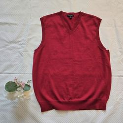 New Men's Red Cotton-Wool V-Neck Vest Size M