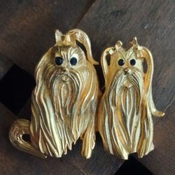 Vintage Dog Brooch/ Pin Maltese or Yorkshire By Bob Mackie