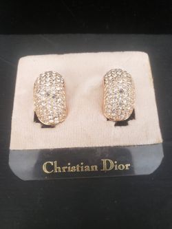 CHRISTIAN DIOR GOLD PLATED EARRINGS 