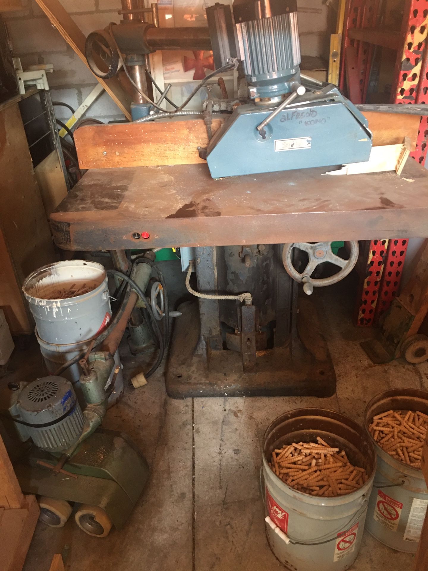 Oliver No287 Industrial Shaper with feeder and knife profile 7 1/2hp motor