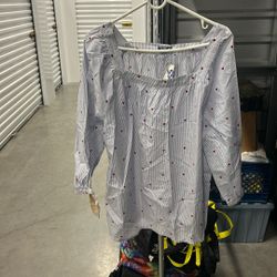 Long Sleeve Heart Patterned Shirt