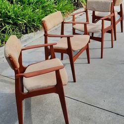 set of four 1960's Erik Buch designed Dyrlund Smith solid TEAK CAPTAIN'S ARMCHAIRS And many more