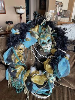 Mardi Gras Door Wreath