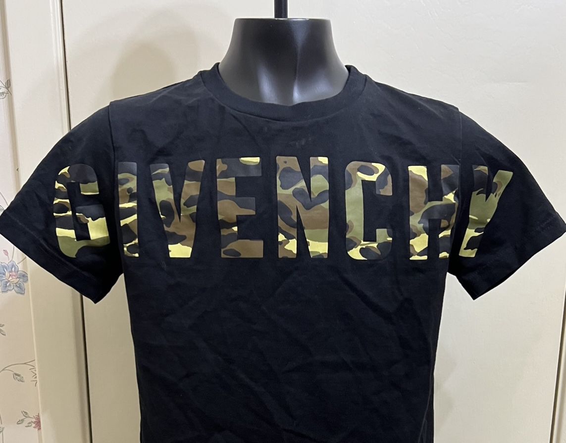 Givenchy Kids Black Camo Logo Short Sleeve T-shirt Size 12