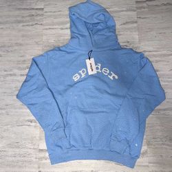 Sp5der VVS Sky Blue Rhinestone Hoodie 