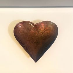 Decorative Metallic Heart Dish