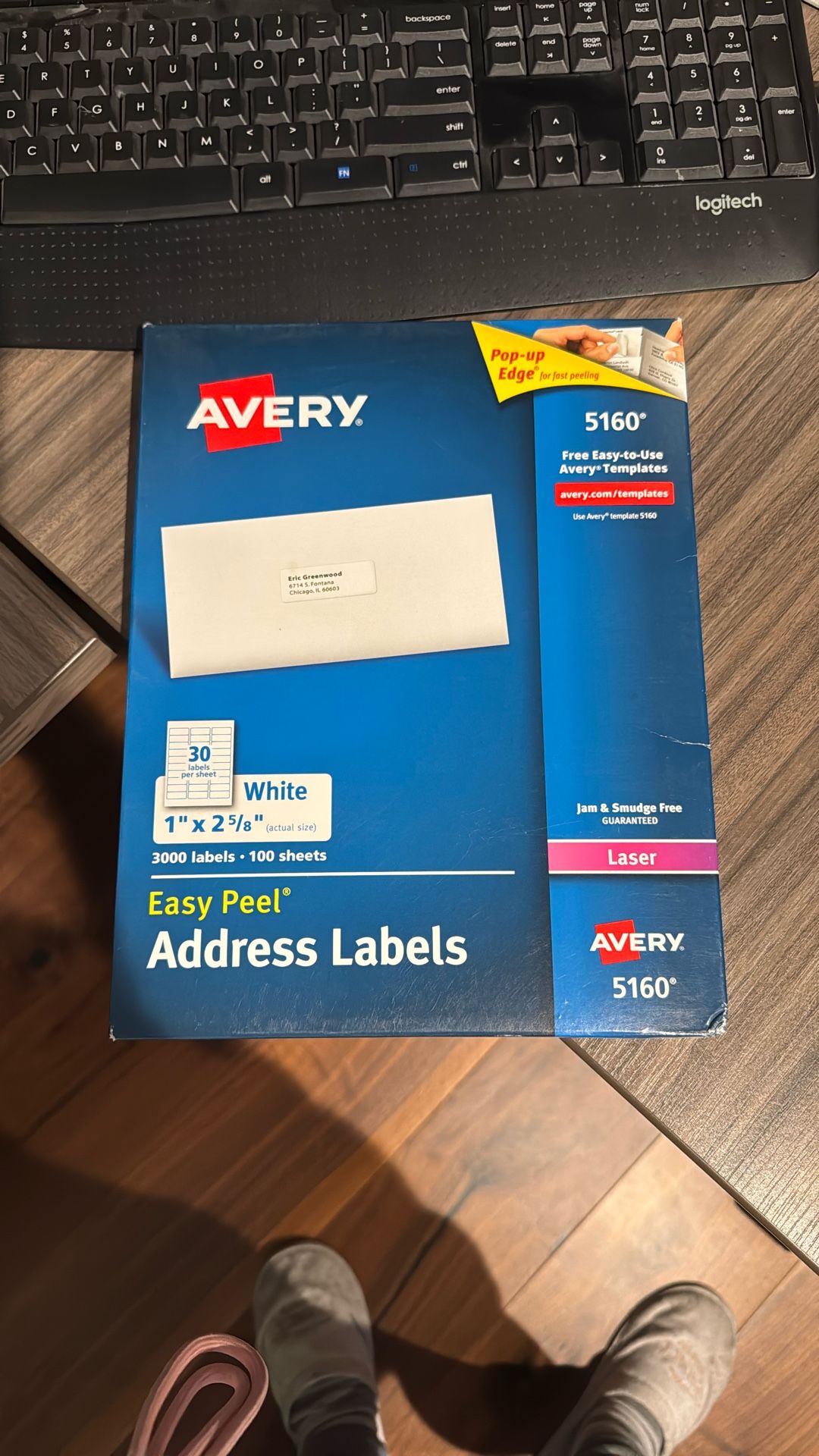 Avery Address Labels Easy Peel 1” x 2 5/8” 100 Sheets