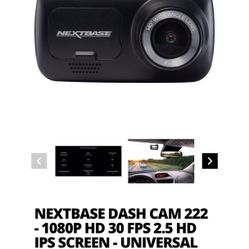 NEXTBASE 222 DASH CAM NEW IN BOX NEVER USED.