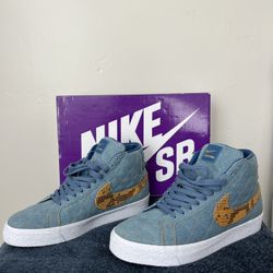 Nike Supreme X Zoom Blazer QS SB Denim Size 9 