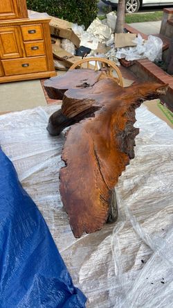 Vintage red wood coffee table