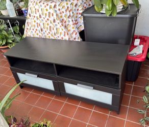 Dark Brown TV Stand with Drawers