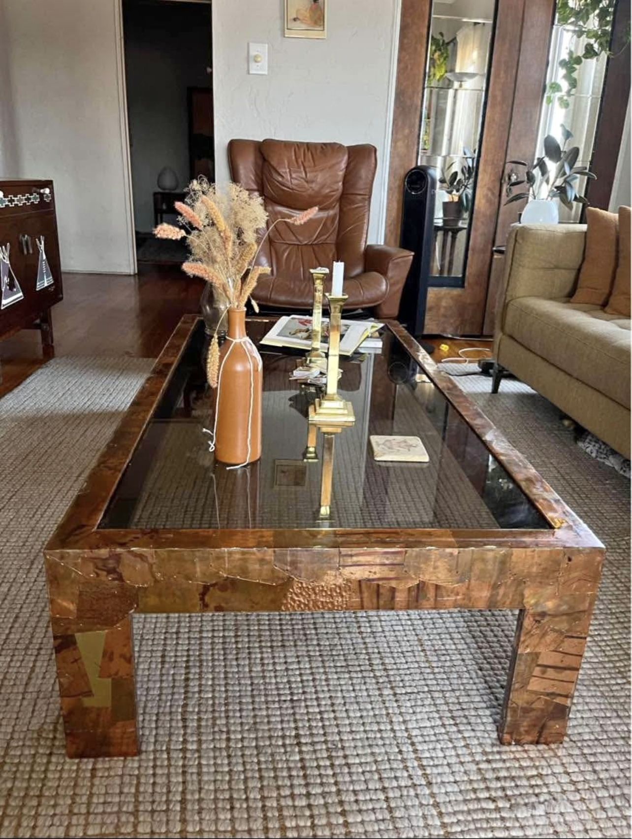 Copper and Brass Coffee Table