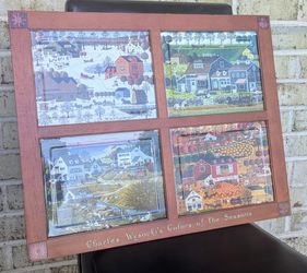 Charles  Wysocki's Colors Of The Seasons (4 Framed Americana Plates)