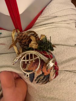 Vintage French horn ornament