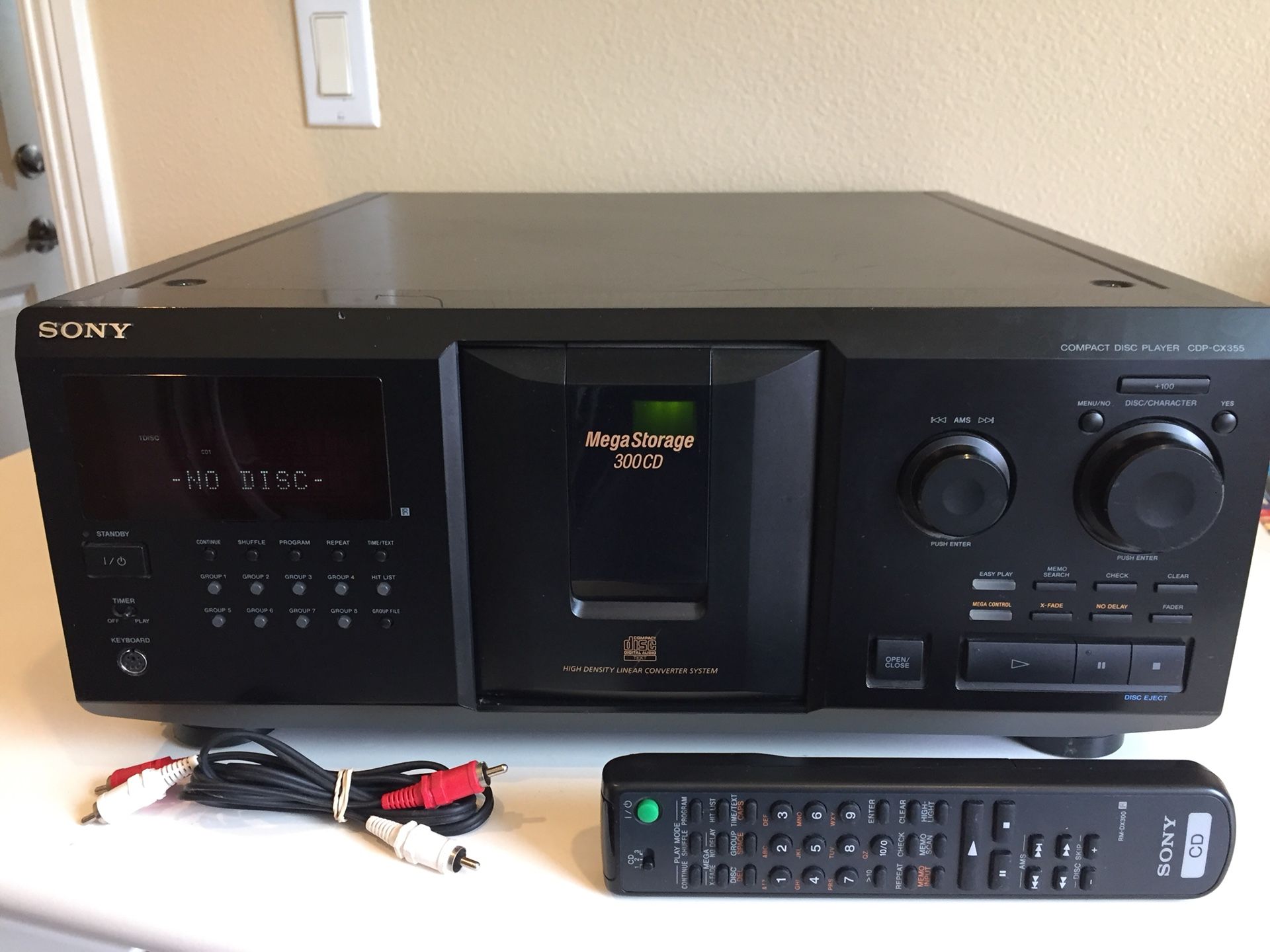 Sony CDP-CX335 300 Disc Mega Storage CD Player - New Belts - Remote & Cables Included