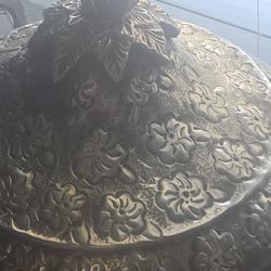 Silver pitcher and bowl serving pot