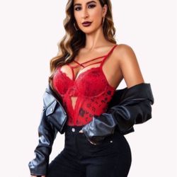 Floral Lace Harness Bodysuit One Piece