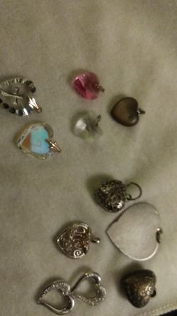 Assorted Heart Pendants Lot
