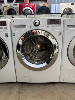 LG white front load washer