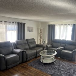 Living Room Grey  Power Recliner 