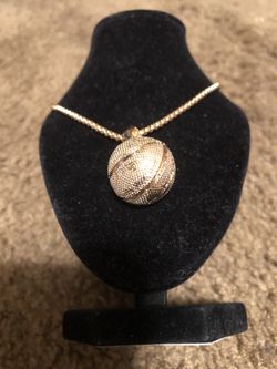 Men & woman’s gold plated basketball pendant necklace