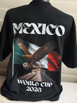 Mexico Soccer Shirt World Cup 2026 Football Jersey Black Cotton Tshirt Unisex Adult Fan Apparel Supporter Gift Tournament Themed Eagle